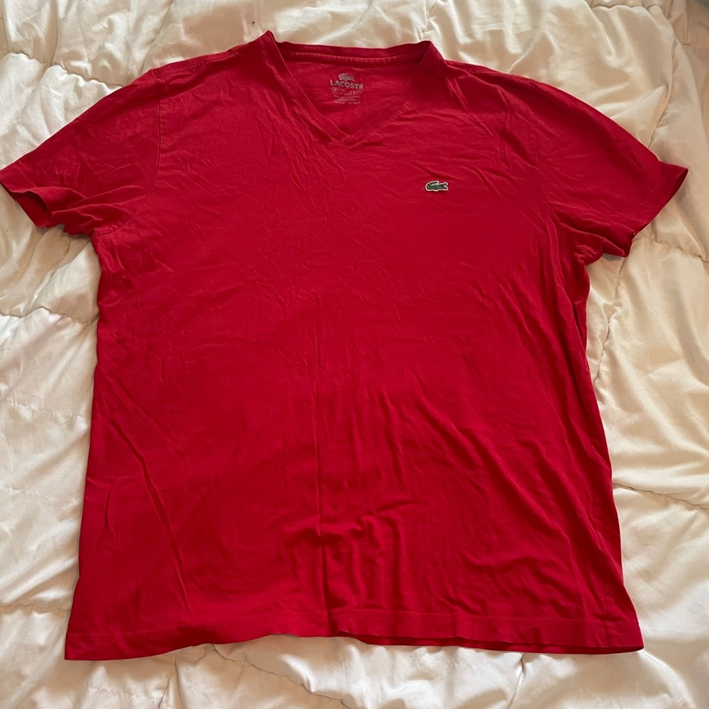 Men’s Lacoste v neck tee
